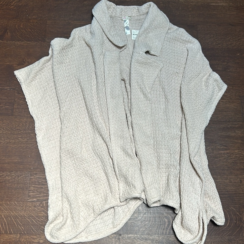 Free People Waffle Knit Poncho - Picture 2 of 4